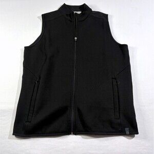 Tasc Performance Bamboo Organic Cotton Zip Vest Mens Black Golf Academia Sz M